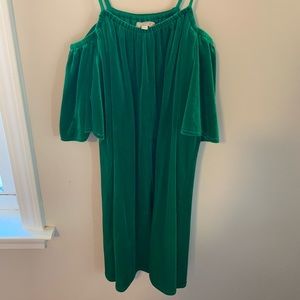 Green velvet dress